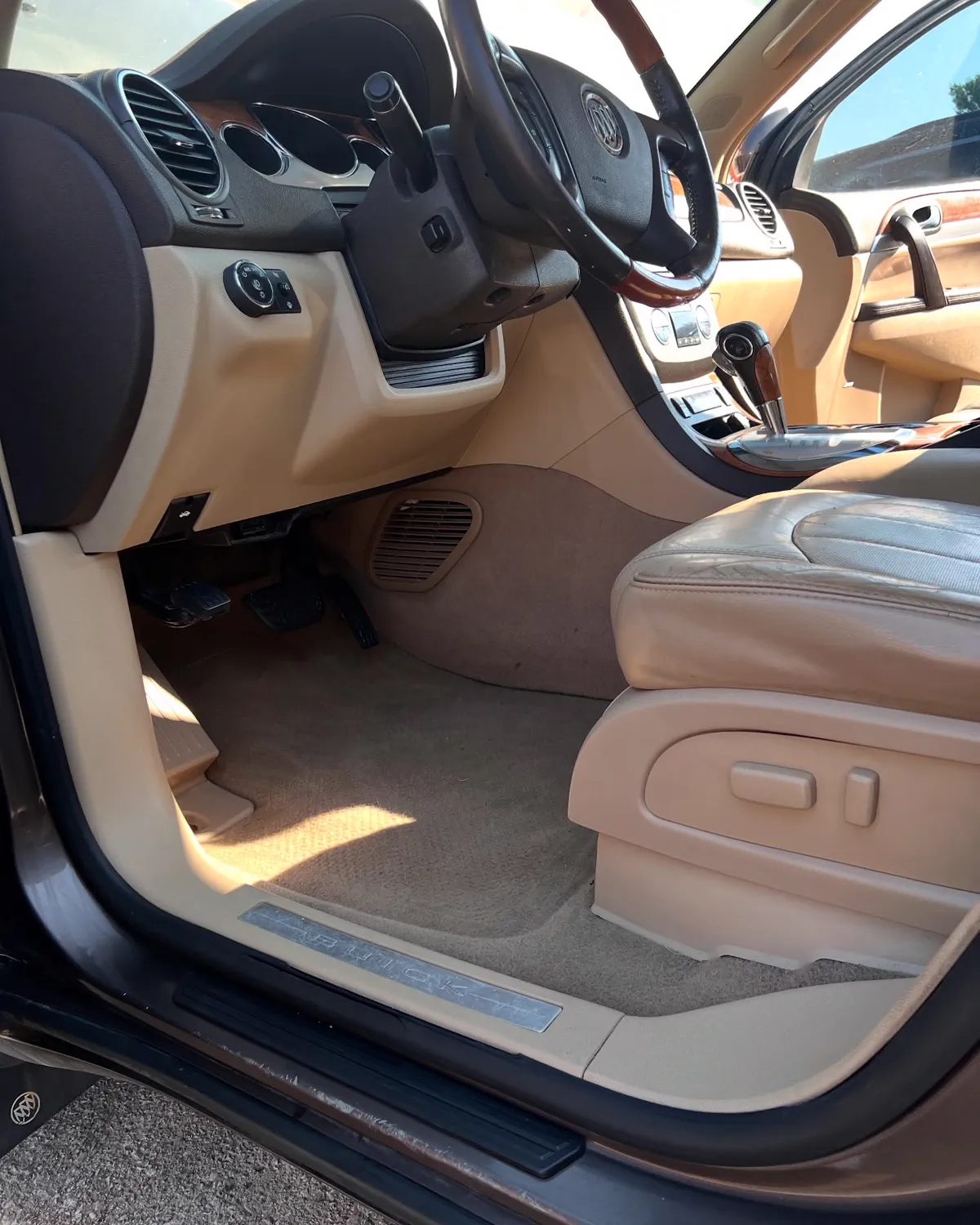 Clean tan front cabin after ShineTime interior detailing